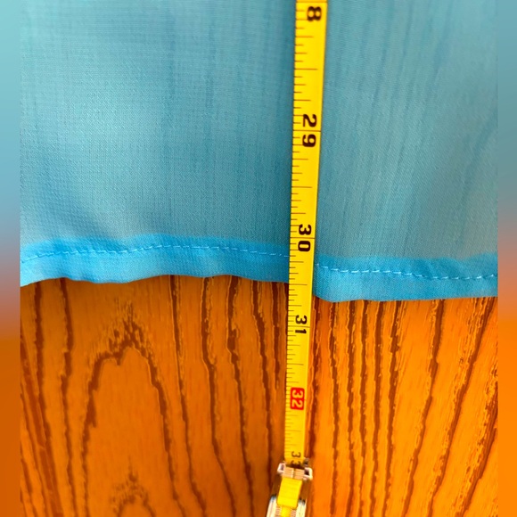 BONGO Aqua Blue Hi Low Button Down Sheer Sleeveless Blouse. Sz XL - Picture 6 of 6